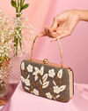 Mohey Women Elegant Black Silk Clutch Bag
