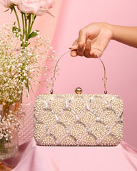 Mohey Women Elegant Beige Clutch Bag