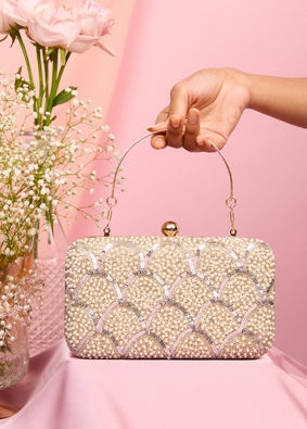 Mohey Women Elegant Beige Clutch Bag