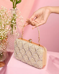 Mohey Women Elegant Beige Clutch Bag