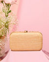 Mohey Women Cream Art Silk Clutch Bag