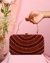 Mohey Women Maroon Graceful Silk Clutch Bag