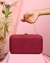 Mohey Women Maroon Graceful Silk Clutch Bag