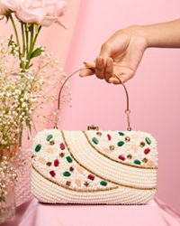 Mohey Women Vibrant Pink Festive Clutch Bag
