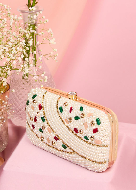 Mohey Women Vibrant Pink Festive Clutch Bag