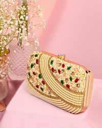 Mohey Women Beige Beauty Clutch Bag