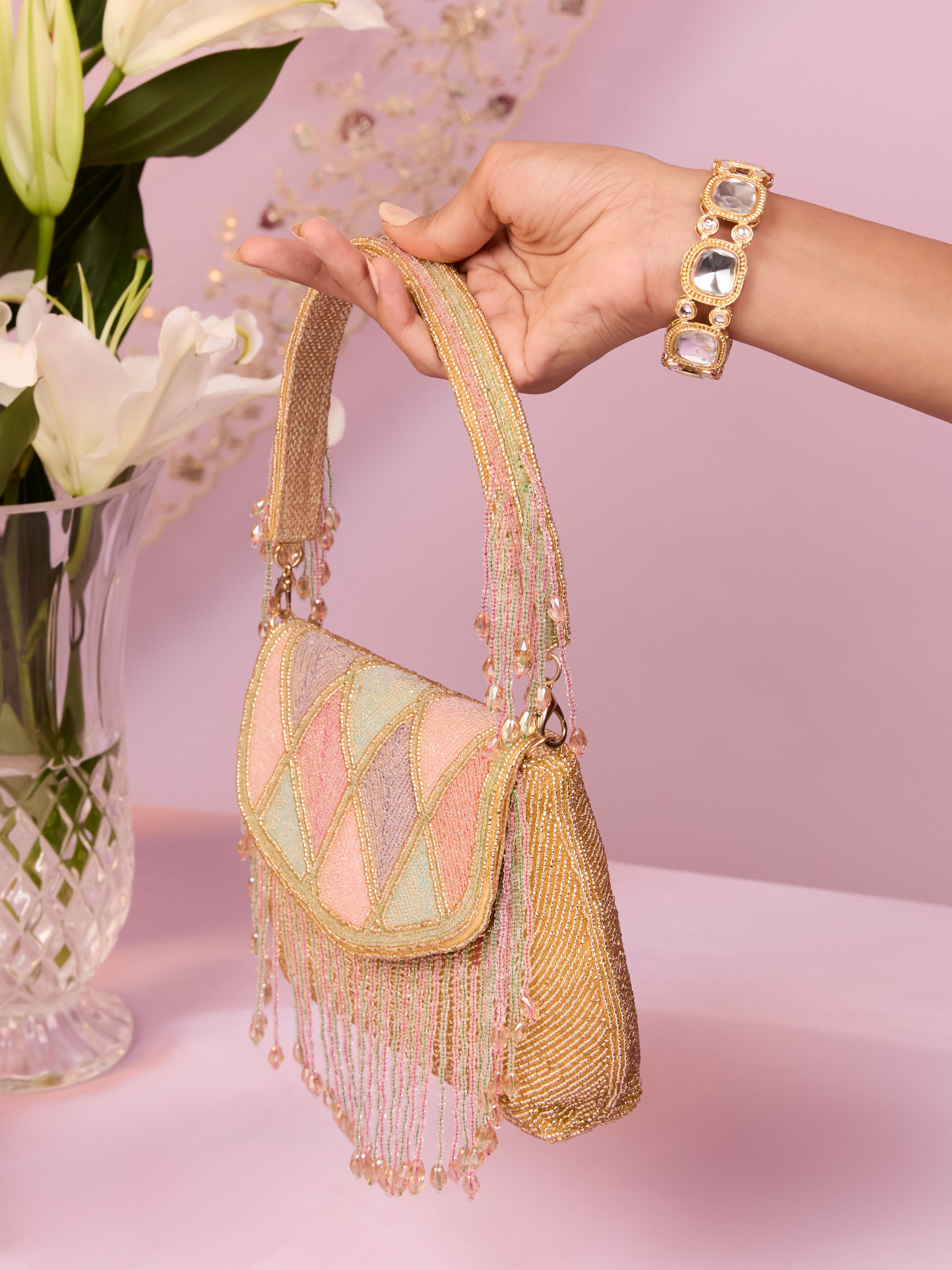 Mohey Women Golden Elegance Bag