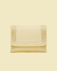 Mohey Women Cream Elegance Jute Wedding Bag