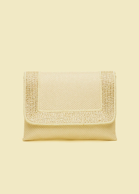 Mohey Women Cream Elegance Jute Wedding Bag