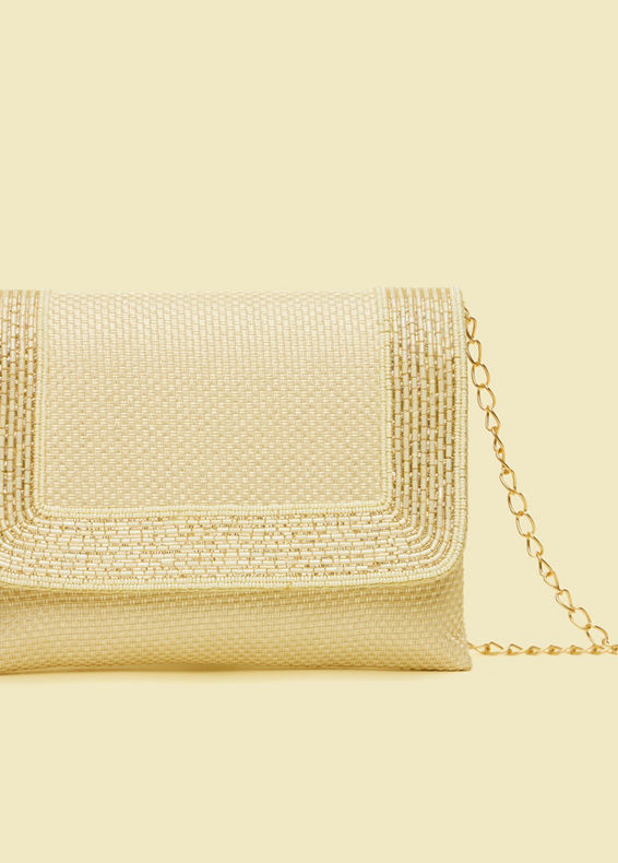 Mohey Women Cream Elegance Jute Wedding Bag