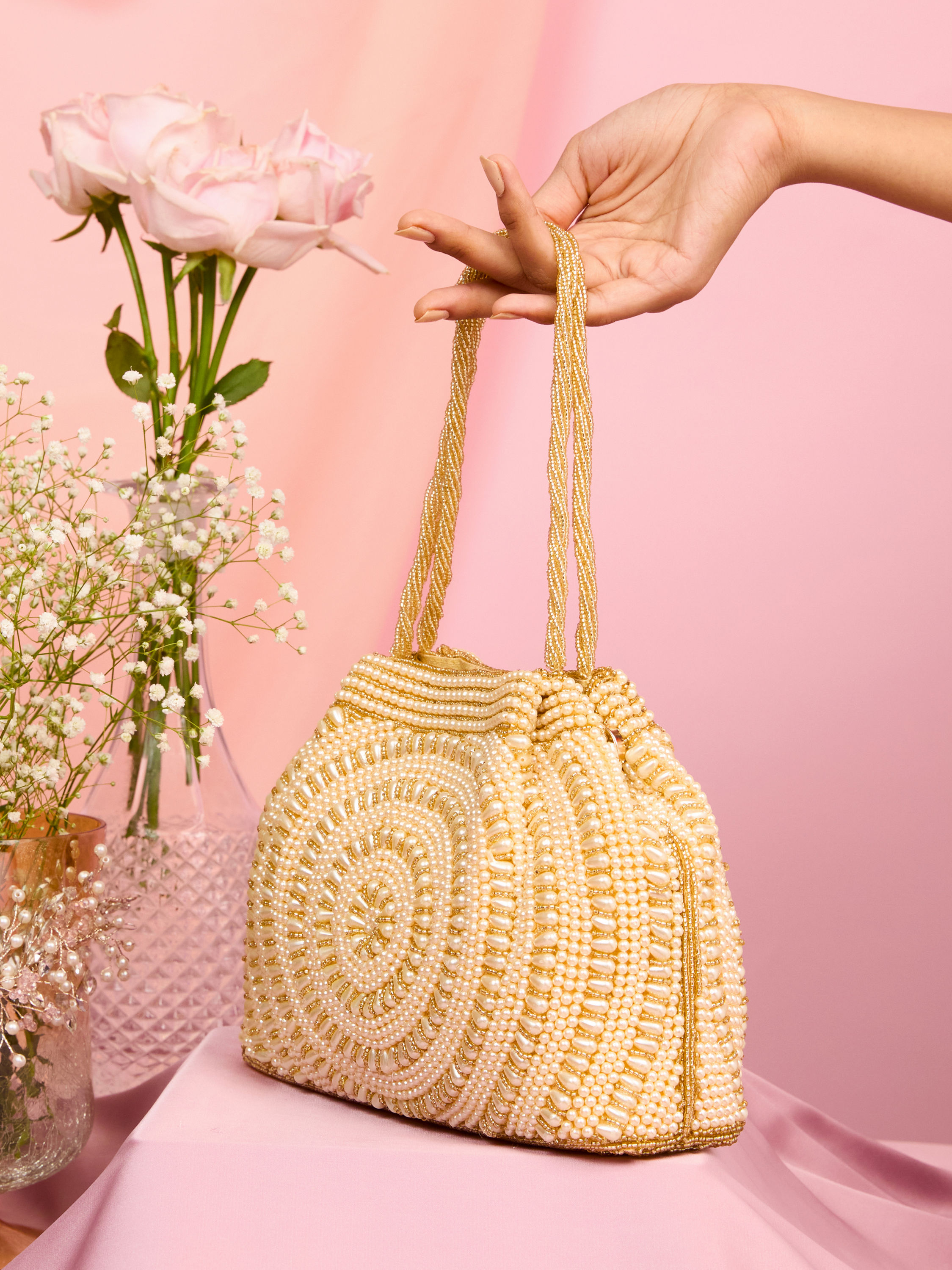 Mohey Women Golden Radiance Traditional Bag