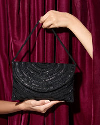 Mohey Women Chic Black Festive Envelope Bag