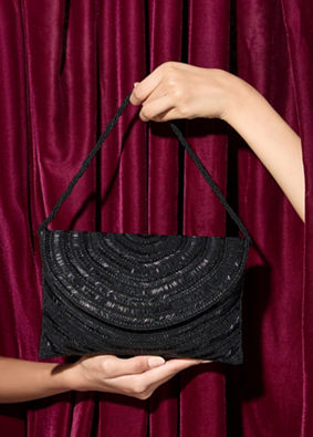 Mohey Women Chic Black Festive Envelope Bag