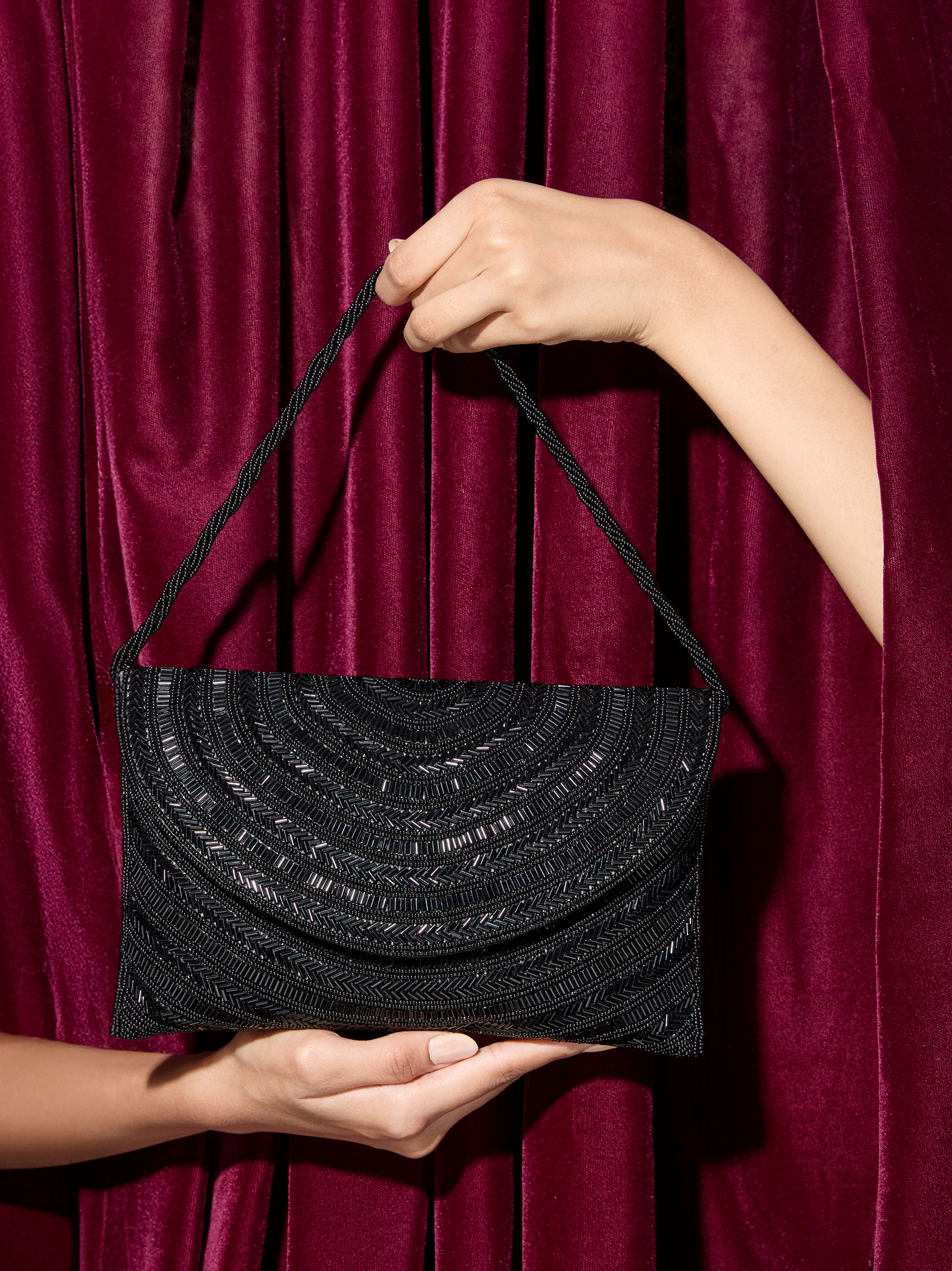 Mohey Women Chic Black Festive Envelope Bag