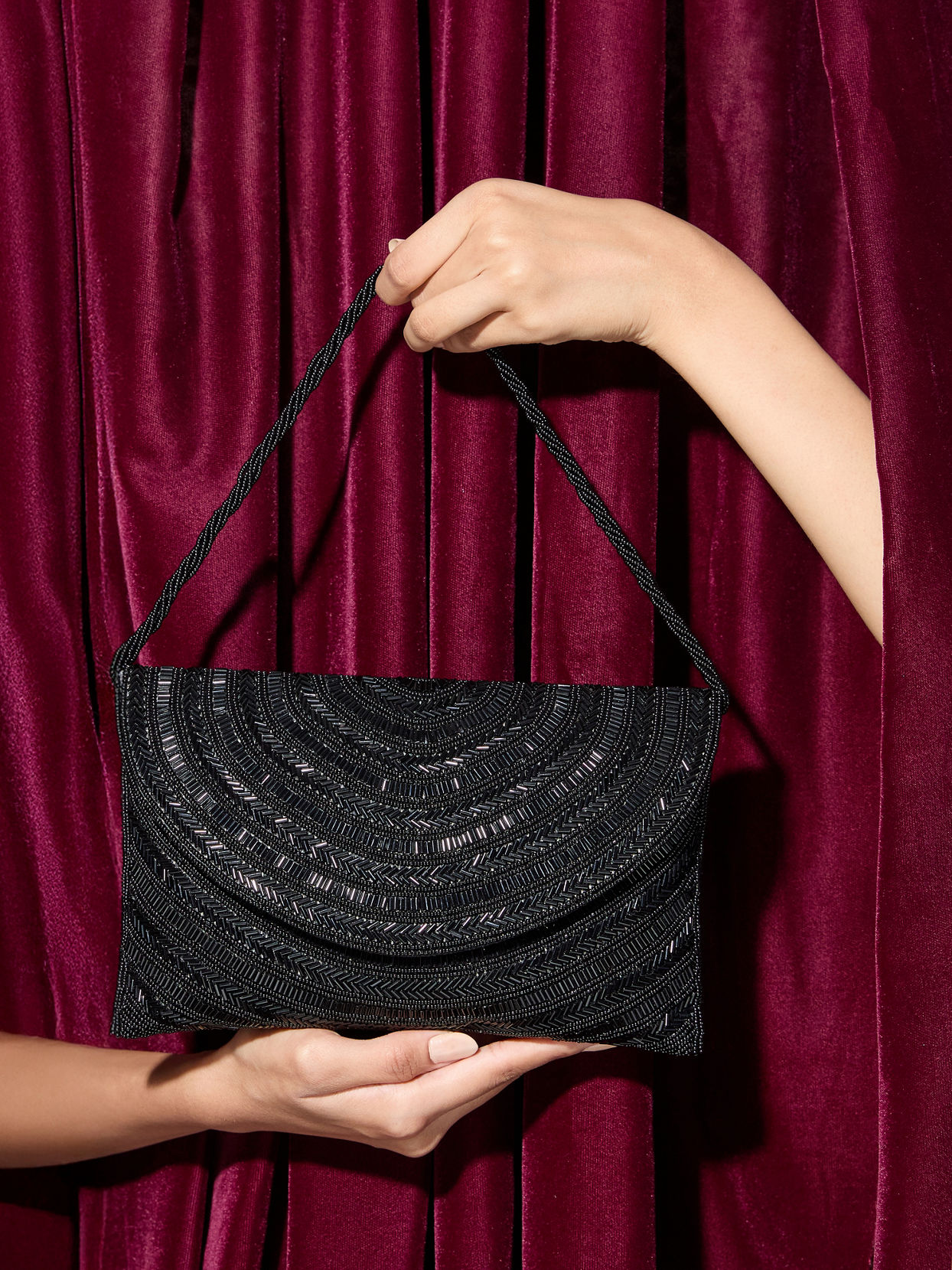 Mohey Women Chic Black Festive Envelope Bag