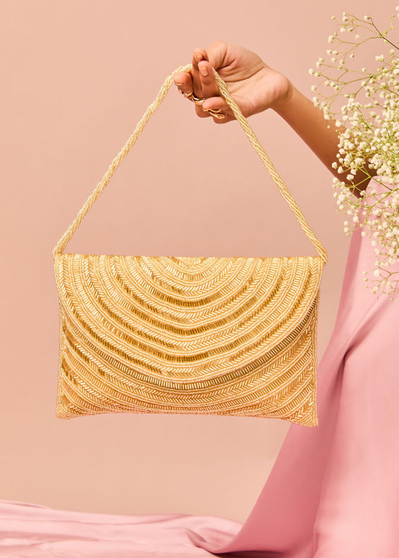 Mohey Women Golden Treasure Envelope Bag