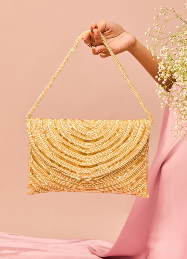 Mohey Women Golden Treasure Envelope Bag
