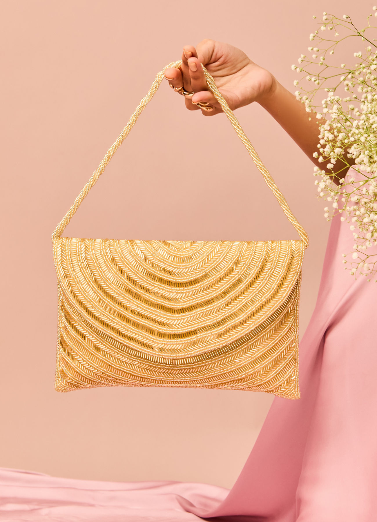 Mohey Women Golden Treasure Envelope Bag