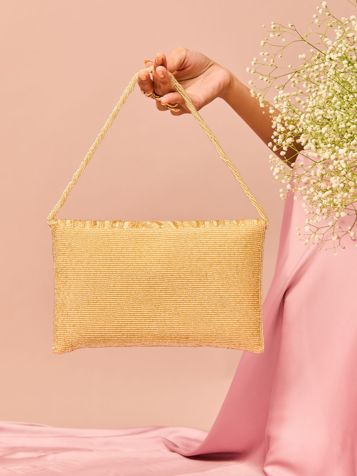 Mohey Women Golden Treasure Envelope Bag