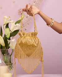 Mohey Women Elegant Gold Festive Bag