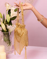 Mohey Women Elegant Gold Festive Bag