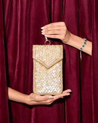 Mohey Women Glistening Gold Festive Bag