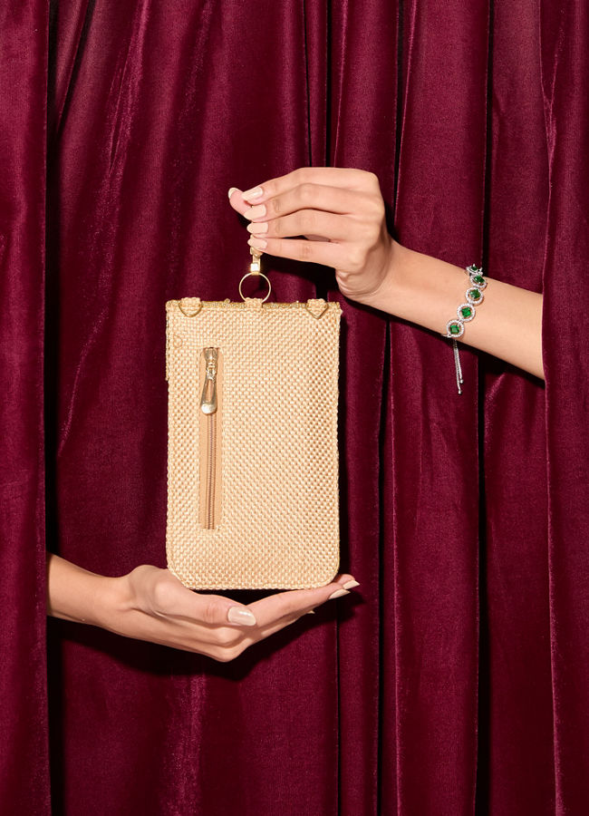 Mohey Women Glistening Gold Festive Bag