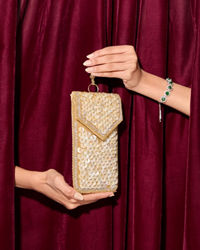 Mohey Women Glistening Gold Festive Bag