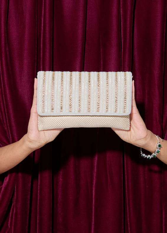 Mohey Women Cream Enchantment Envelope Bag