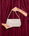 Mohey Women White Cutdana Work Bag