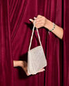 Mohey Women White Cutdana Work Bag