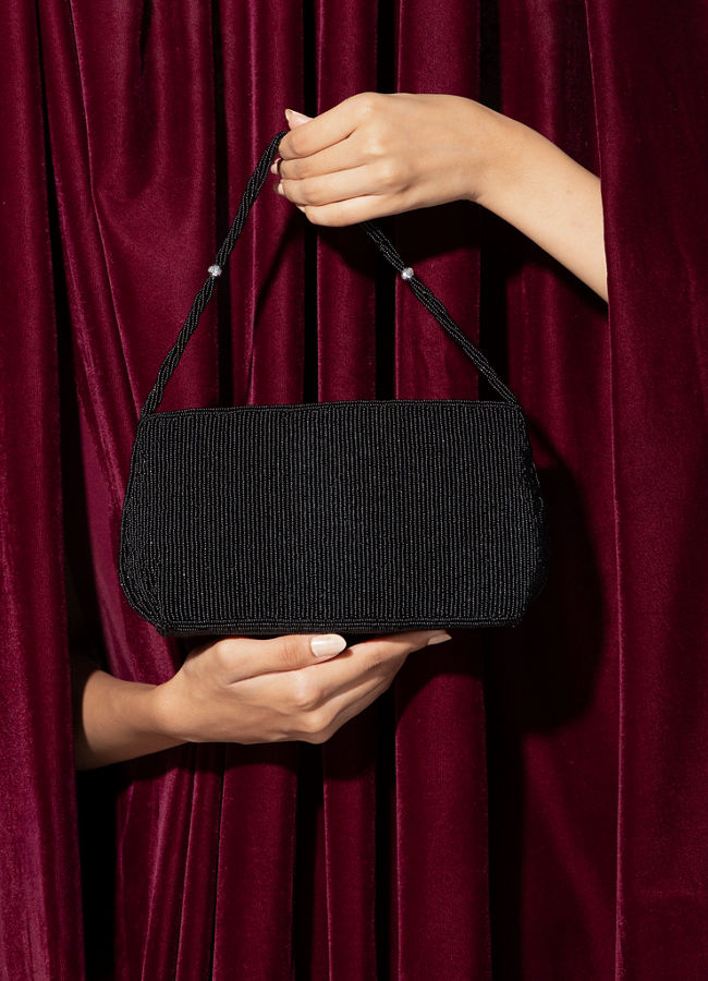 Mohey Women Elegant Black Silk Bag