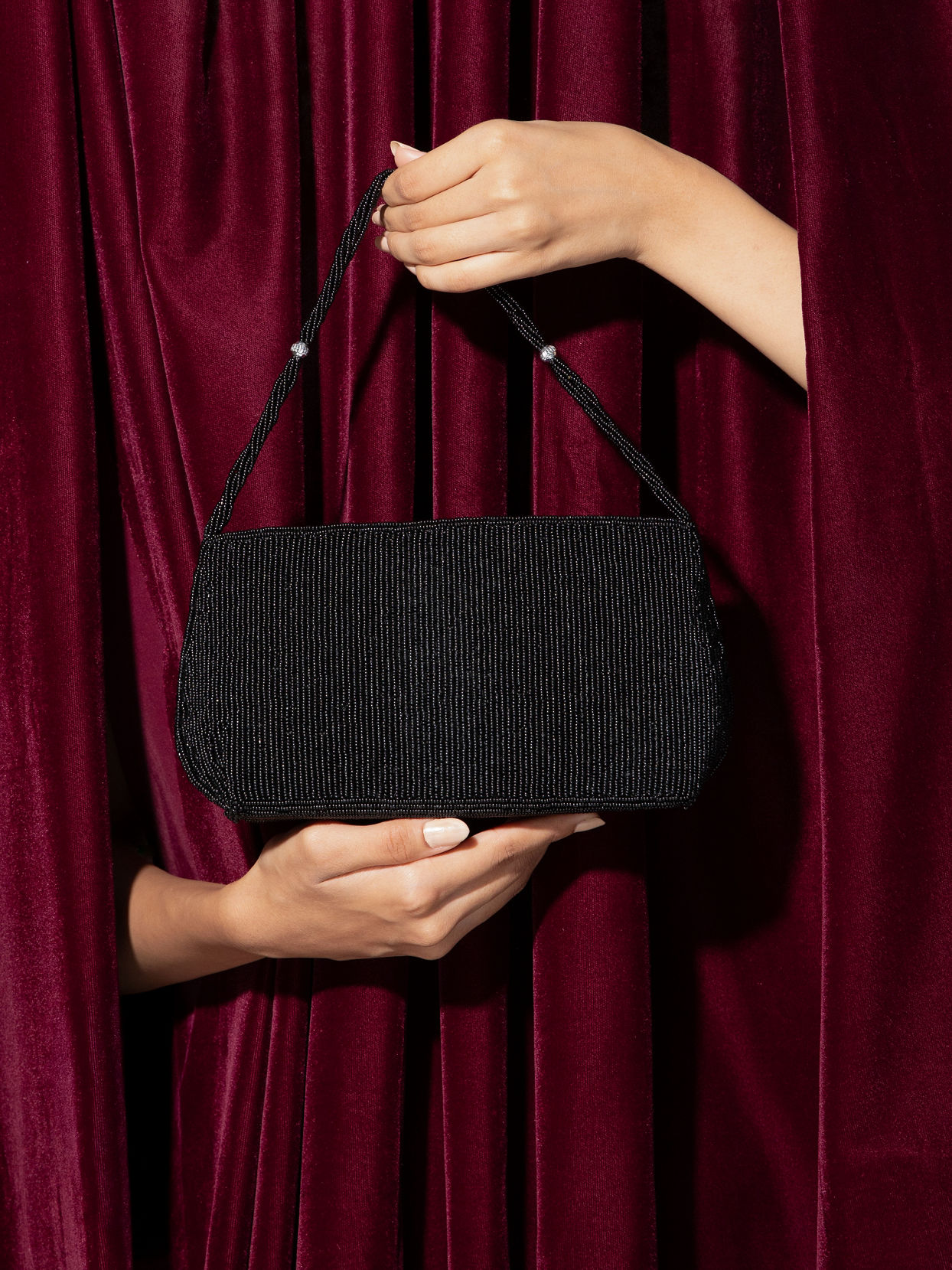 Mohey Women Elegant Black Silk Bag
