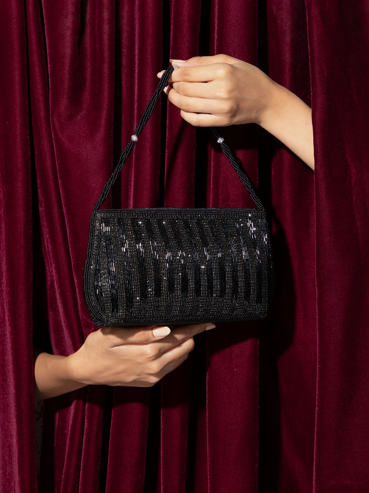 Mohey Women Elegant Black Silk Bag
