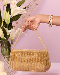 Mohey Women Elegant Beige Art Silk Bag