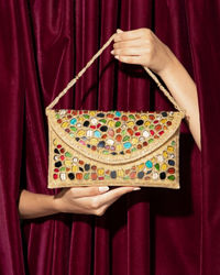 Mohey Women Fawn Coloured Party Bag