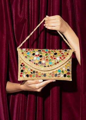 Mohey Women Fawn Coloured Party Bag