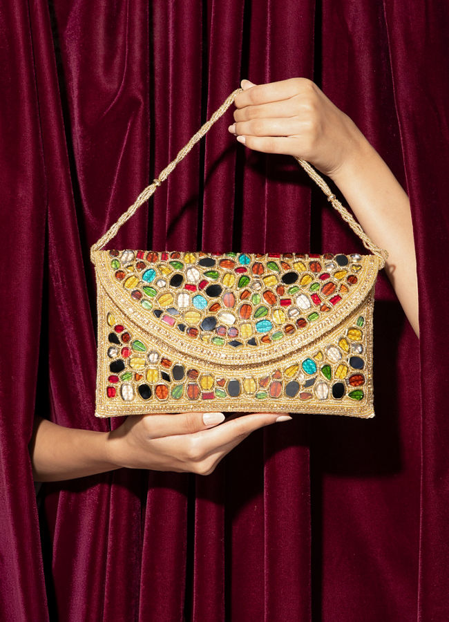 Mohey Women Fawn Coloured Party Bag