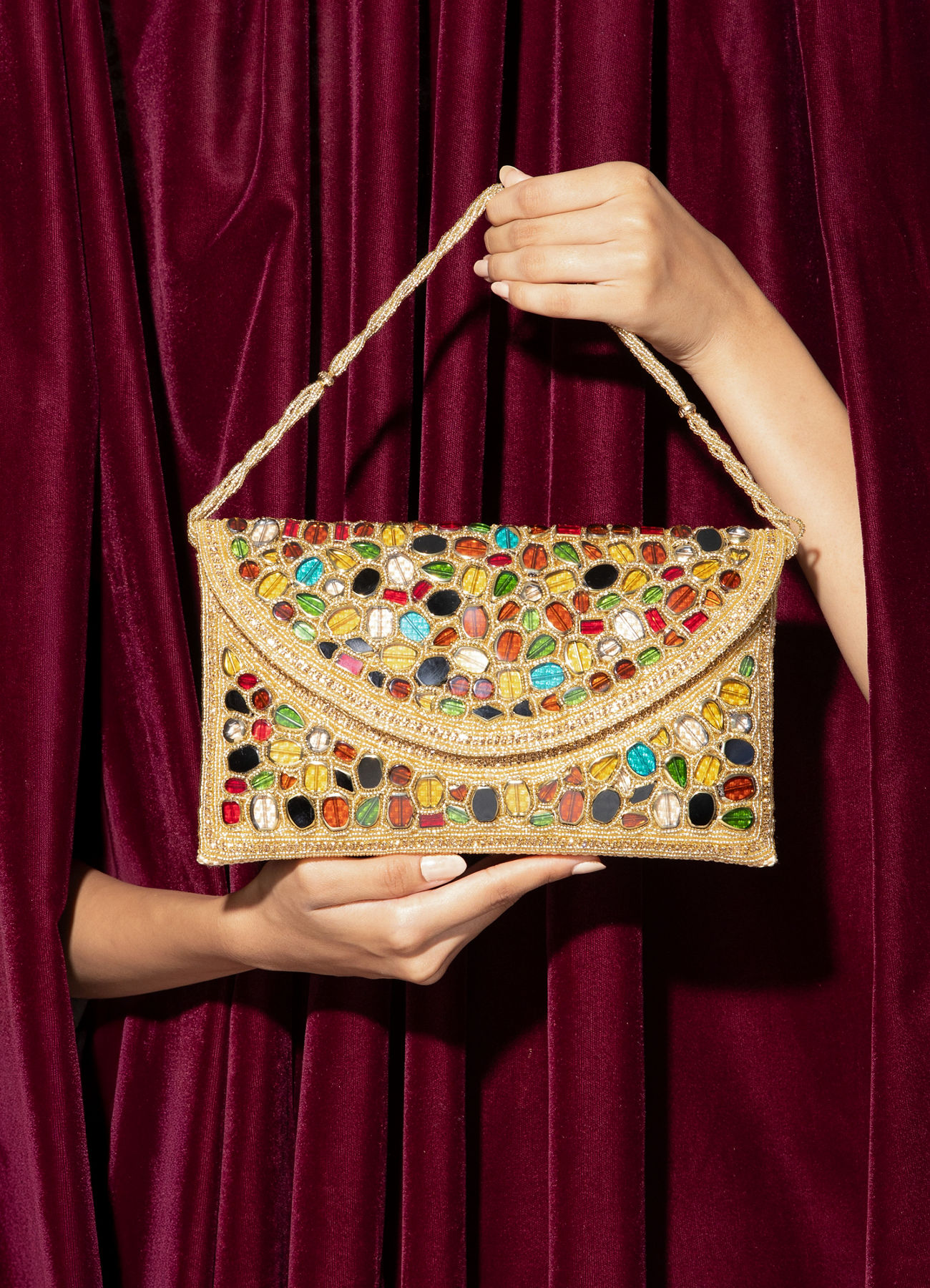 Mohey Women Fawn Coloured Party Bag