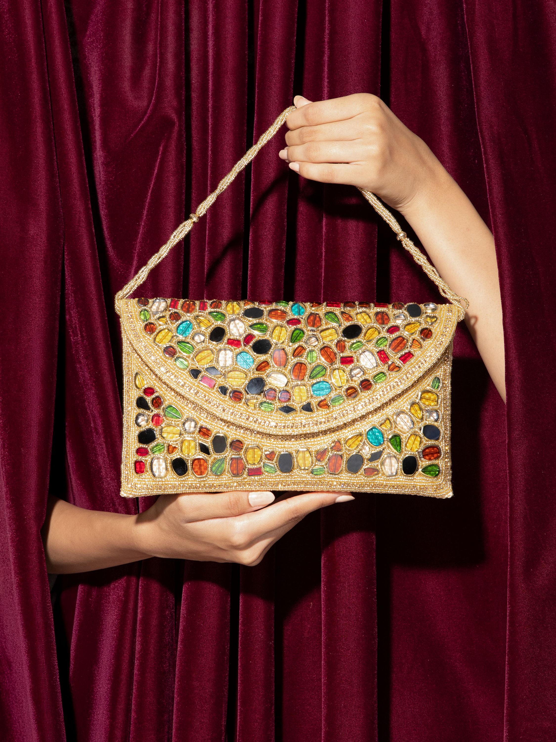 Mohey Women Fawn Coloured Party Bag