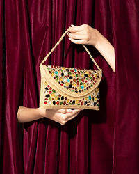 Mohey Women Fawn Coloured Party Bag