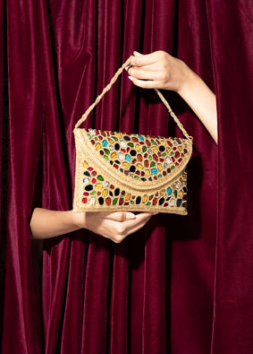 Mohey Women Fawn Coloured Party Bag