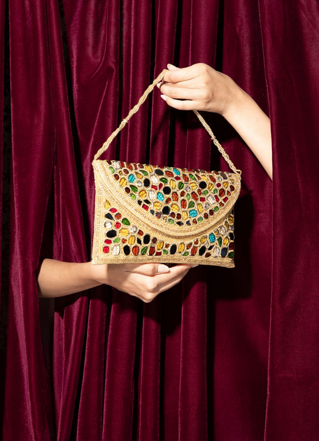 Mohey Women Fawn Coloured Party Bag