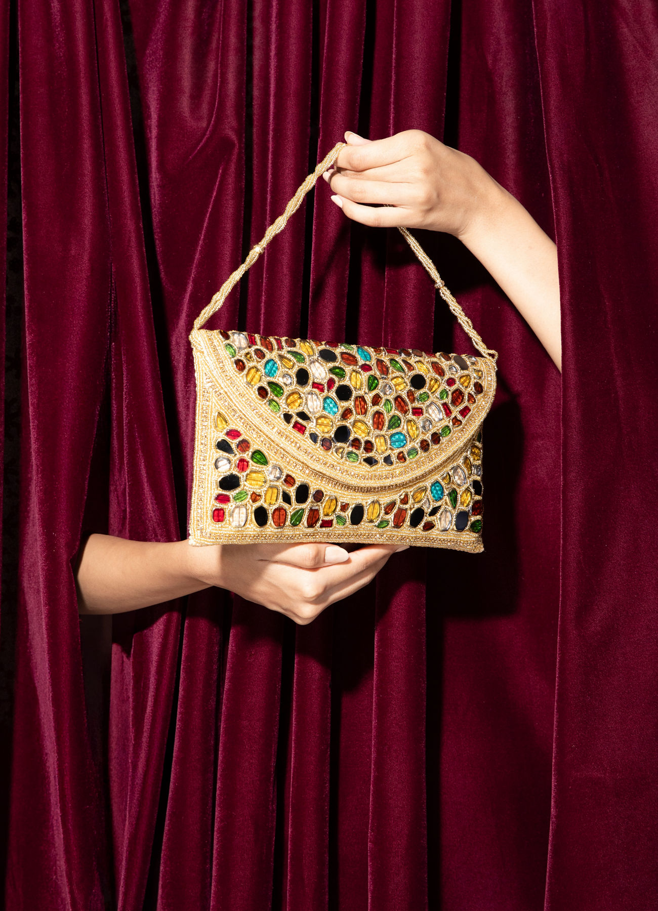 Mohey Women Fawn Coloured Party Bag