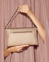 Mohey Women Beige Tassel Accent Envelope Bag