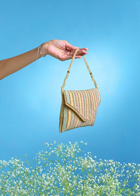 Mohey Women Beige Festive Envelope Bag