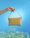 Mohey Women Beige Art Silk Festive Envelope Bag