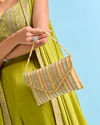 Mohey Women Beige Festive Envelope Bag