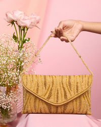 Mohey Women Garnet Gold Celebration Envelope Bag