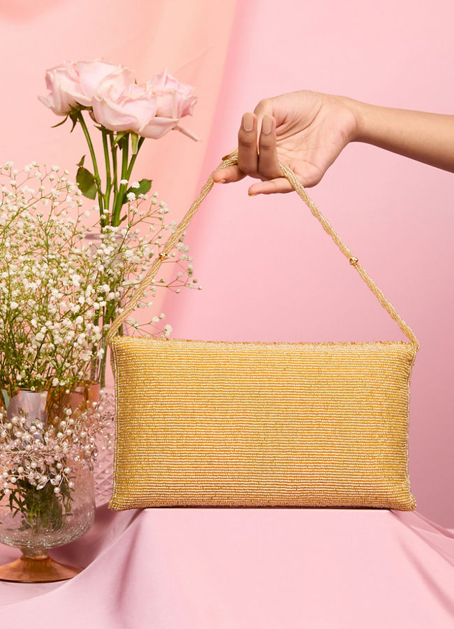 Mohey Women Garnet Gold Celebration Envelope Bag